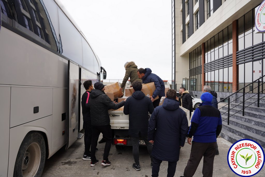 Çaykur Rizespor yardım malzemeleri yola çıktı