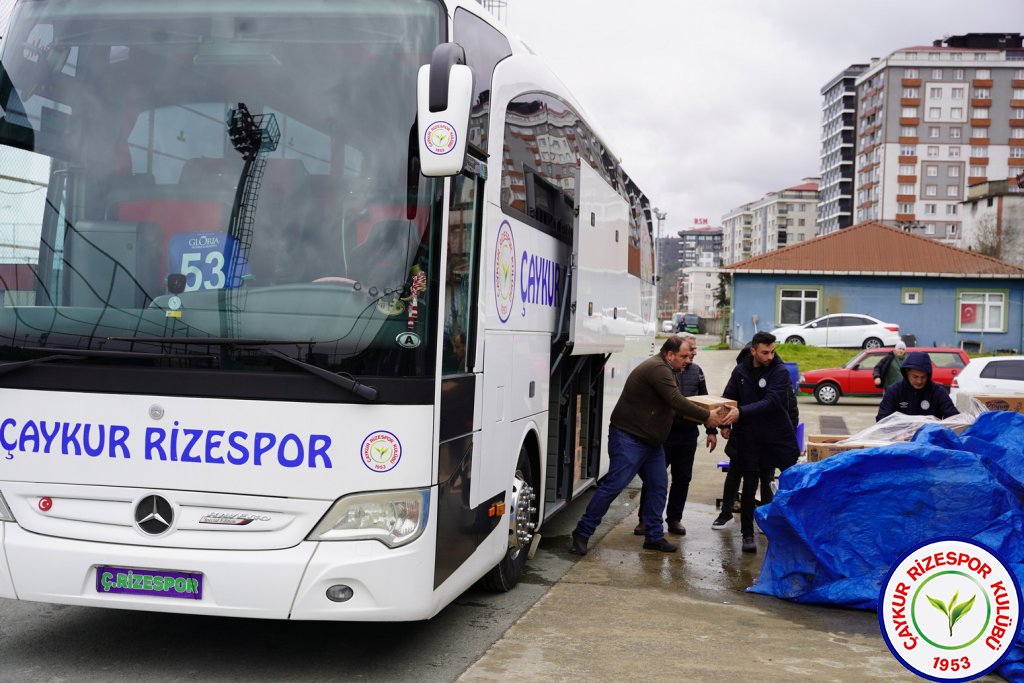 Çaykur Rizespor yardım malzemeleri yola çıktı