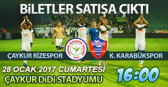 KARDEMİR KARABÜKSPOR MAÇI BİLETLERİ SATIŞA ÇIKTI