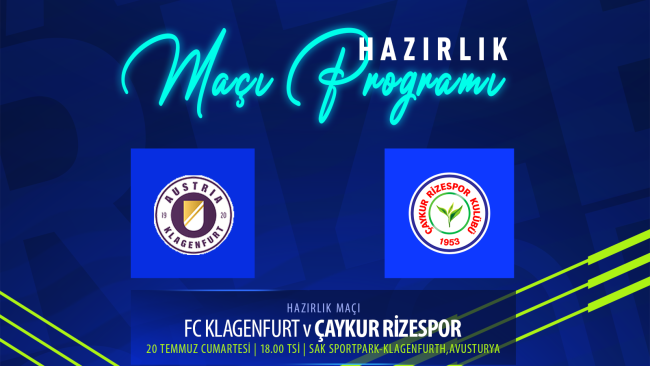 Çaykur Rizespor 2-1 SK Austria Klagenfurt (Hazırlık Maçı)