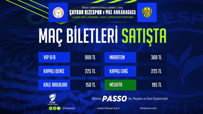 BİLETLER SATIŞA ÇIKTI