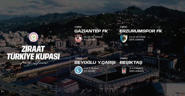 Ziraat Türkiye Kupası grup aşamasındaki rakiplerimiz ve maç takvimimiz belli oldu