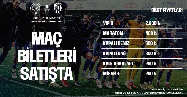Çaykur Rizespor – Kocaelispor maçının biletleri satışa çıktı.