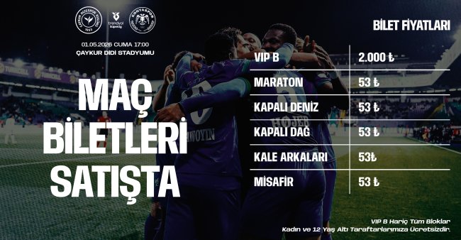 Çaykur Rizespor – Tümosan Konyaspor maçının biletleri satışa çıktı.